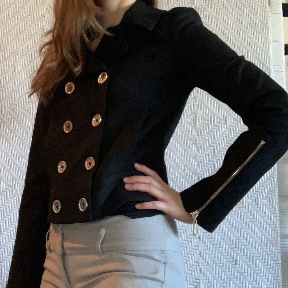 NWT XXS WHBM Black Jacket with Buttons